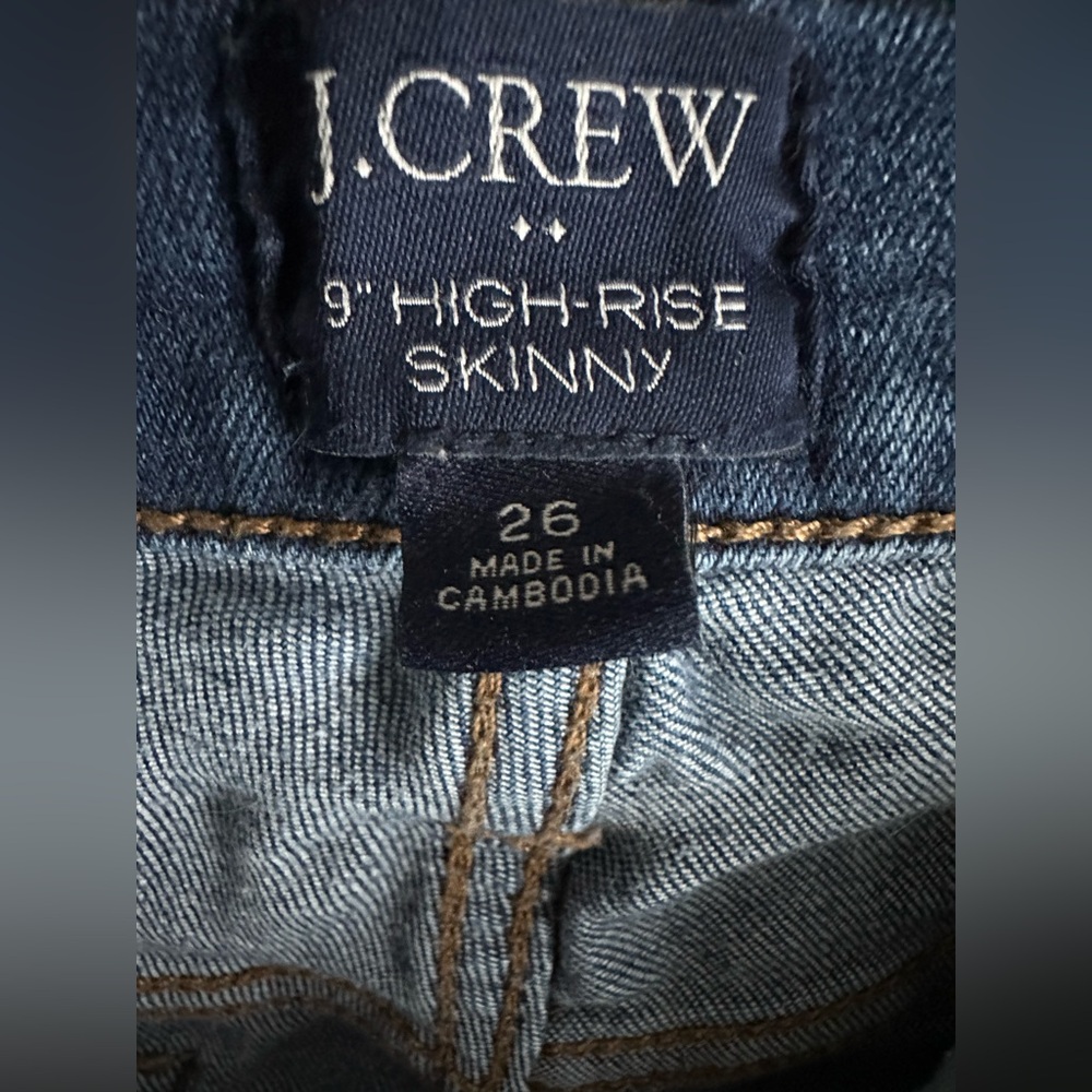 J.Crew 9" High-Rise Skinny Jeans in Classic Blue